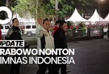 Presiden RI, Prabowo Subianto, hadir menonton pertandingan timnas Indonesia vs Bahrain
